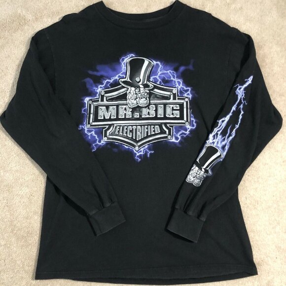 VTG Mr. Big Electrified Japan Get Over It Tour 2000 Band Tee Black Mens Large - Picture 3 of 11